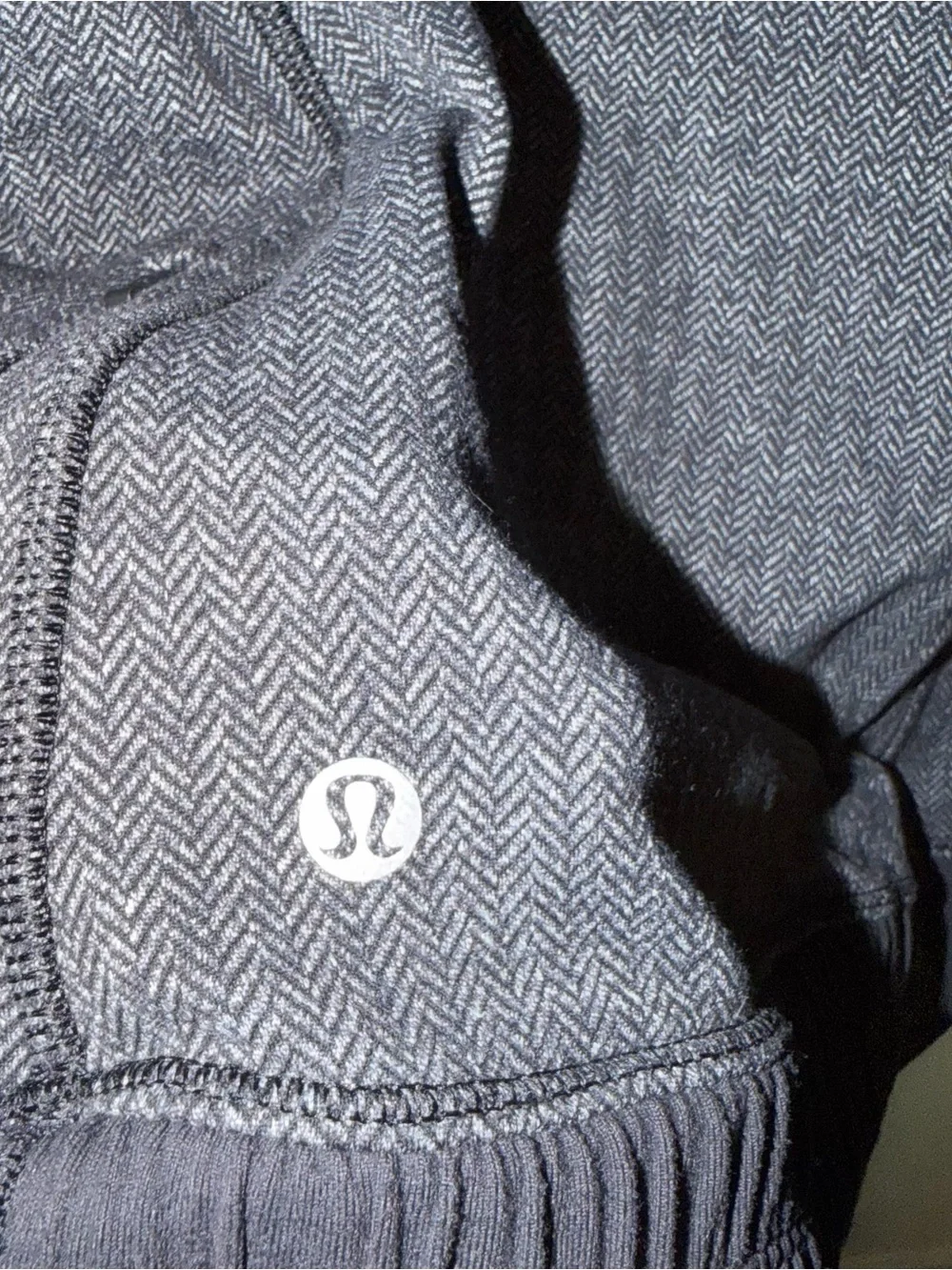 Lululemon Think Fast Pullover Hoodie Heathered Herringbone Black Gray Athletic